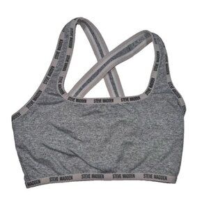 Steve Madden Gray Crisscross Sports Bra